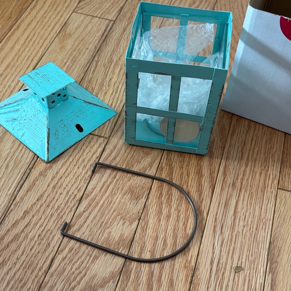 Kate Aspen Aqua Lantern Candle Holder